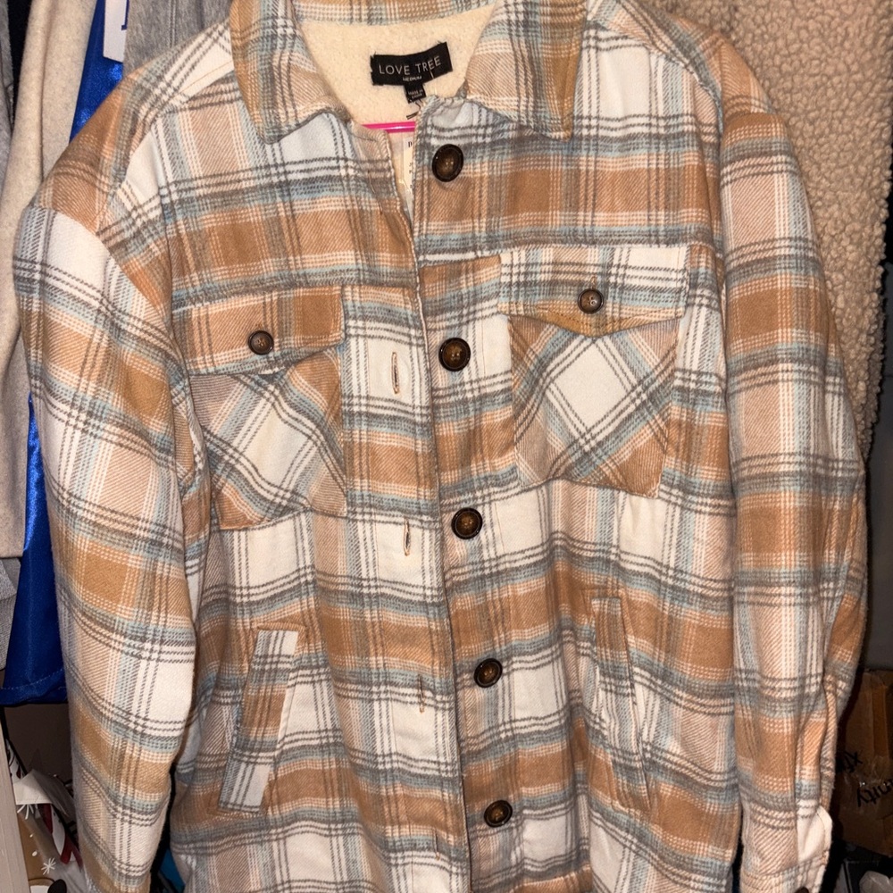 Tan and Cream Plaid jacket